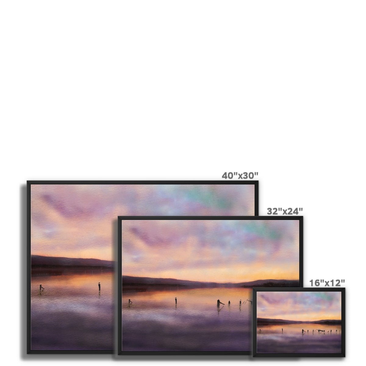 Admiralty Jetty Dusk Painting | Framed Canvas From Scotland-Floating Framed Canvas Prints-River Clyde Art Gallery-Paintings, Prints, Homeware, Art Gifts From Scotland By Scottish Artist Kevin Hunter