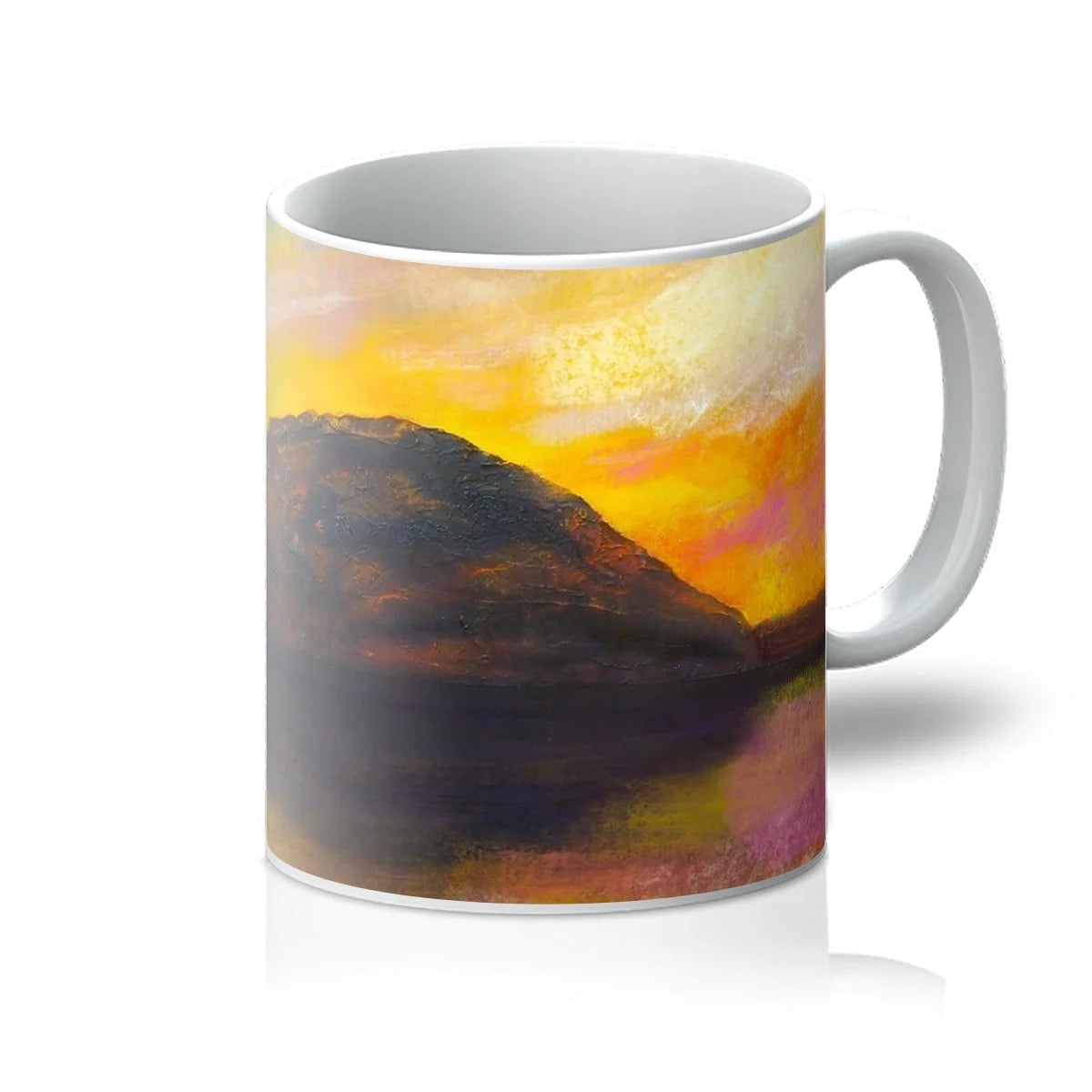 Ailsa Craig Dusk Mug - Arran Art Gallery Scotland Worldwide Shipping Scottish Landscape by Artist Hunter Featuring Paintings