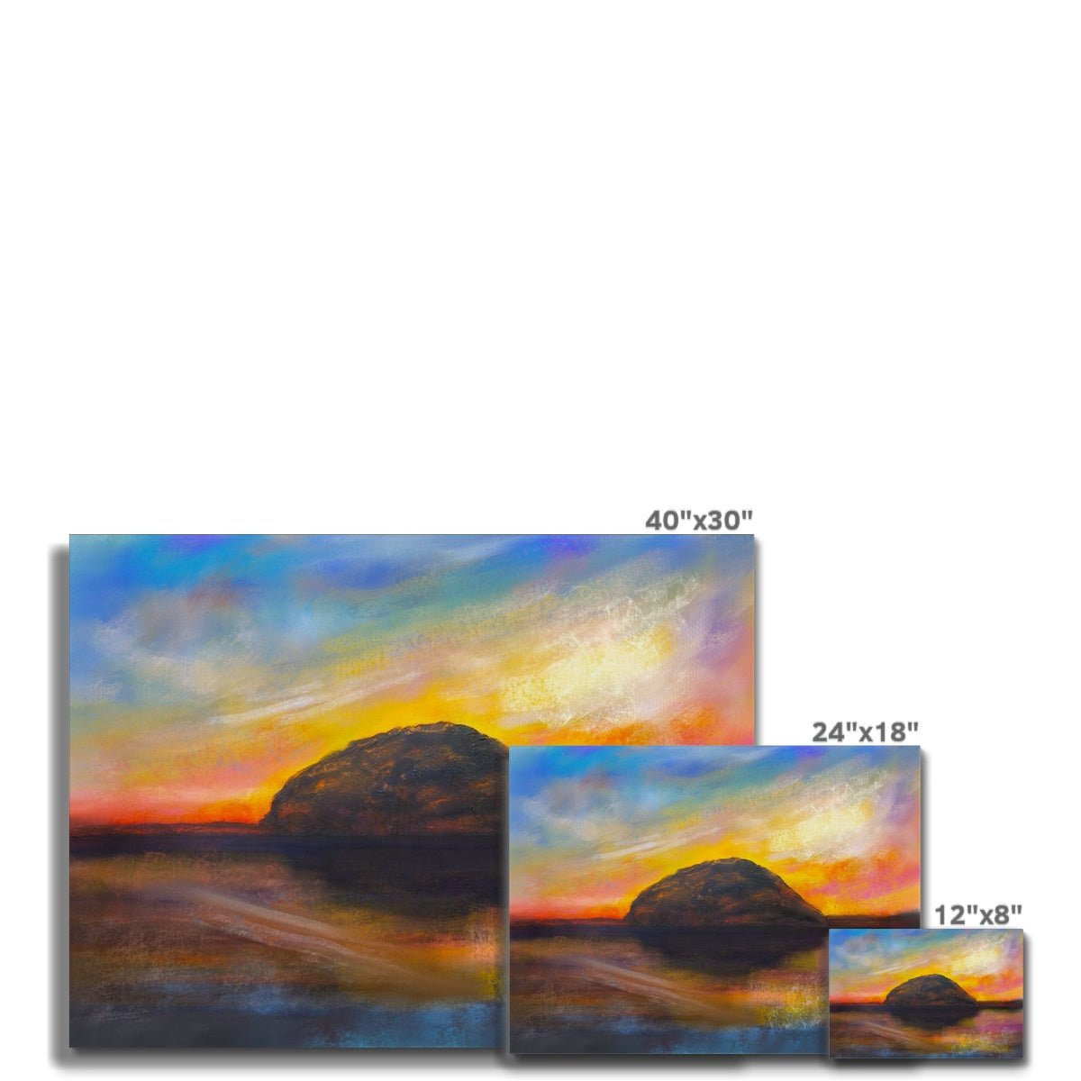 Ailsa Craig Dusk Painting | Canvas From Scotland