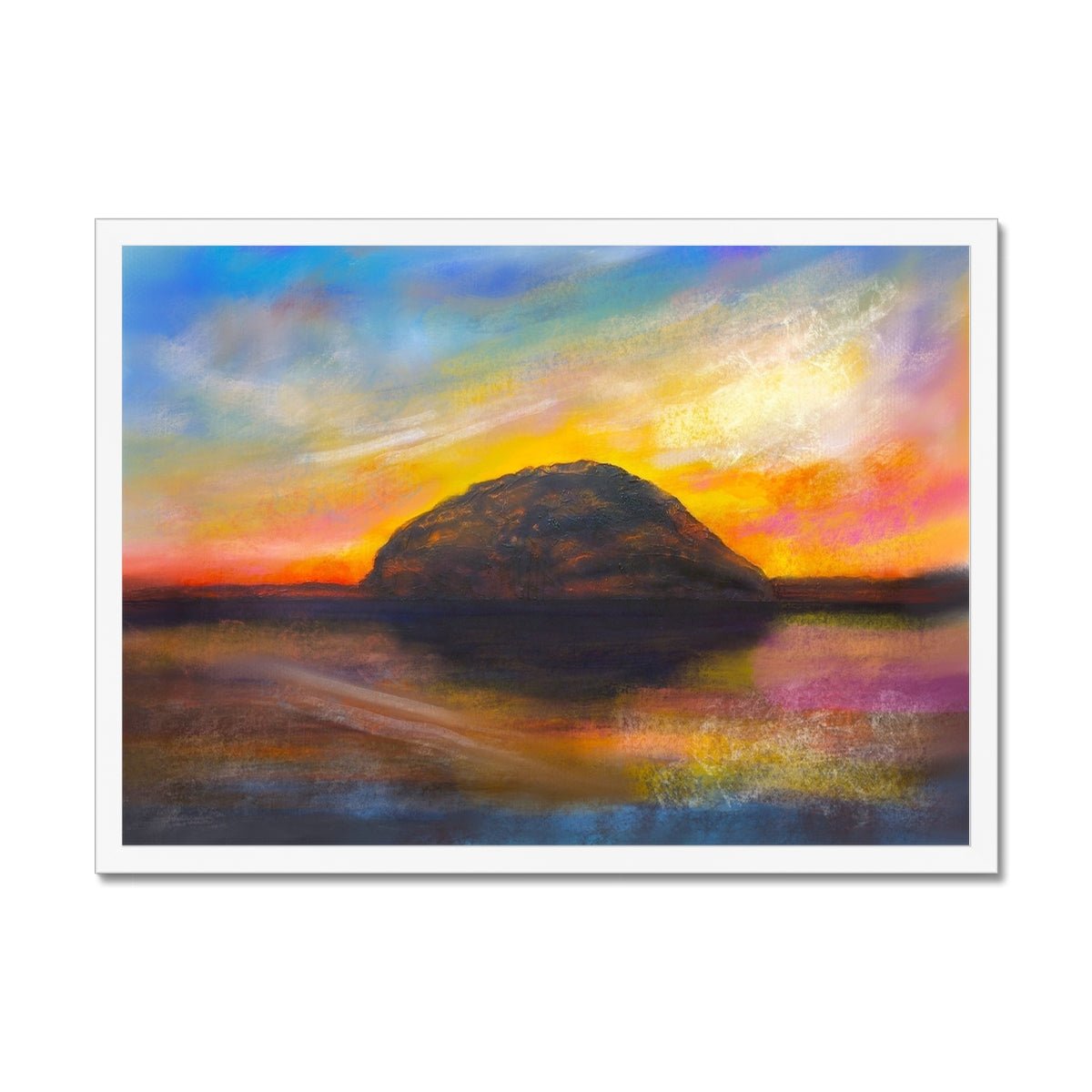 Ailsa Craig Dusk Painting | Framed Prints From Scotland