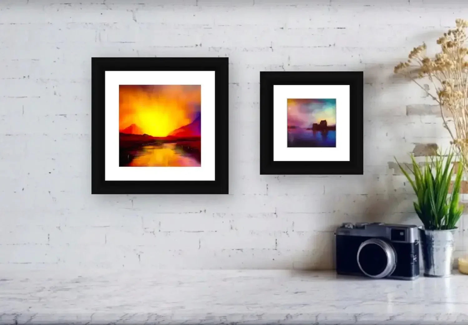 Ailsa Craig Dusk | Scotland in your Pocket - Arran Art Gallery Worldwide Shipping Two Framed Landscape Scottish Landscape by Artist Hunter