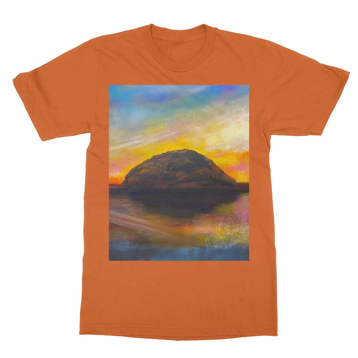 Ailsa Craig Dusk Softstyle T-shirt - Arran Art Gallery Scotland Worldwide Shipping Paintings | Prints | Gifts