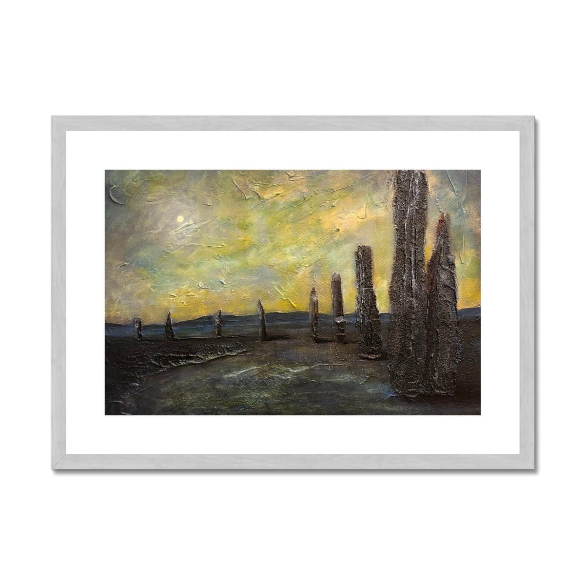 An Ethereal Ring Of Brodgar Orkney Painting | Antique Framed & Mounted Prints From Scotland