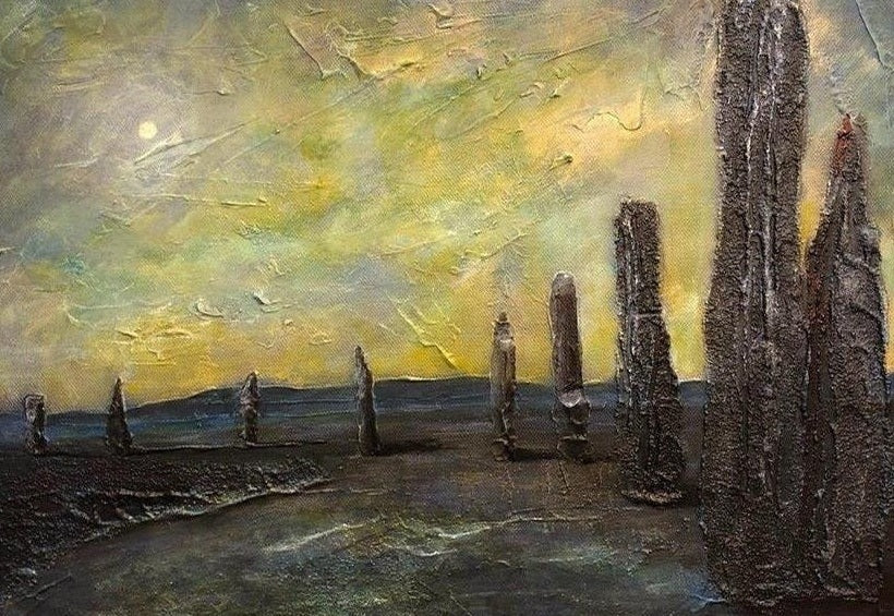 An Ethereal Ring Of Brodgar Orkney Scottish Landscape Painting
