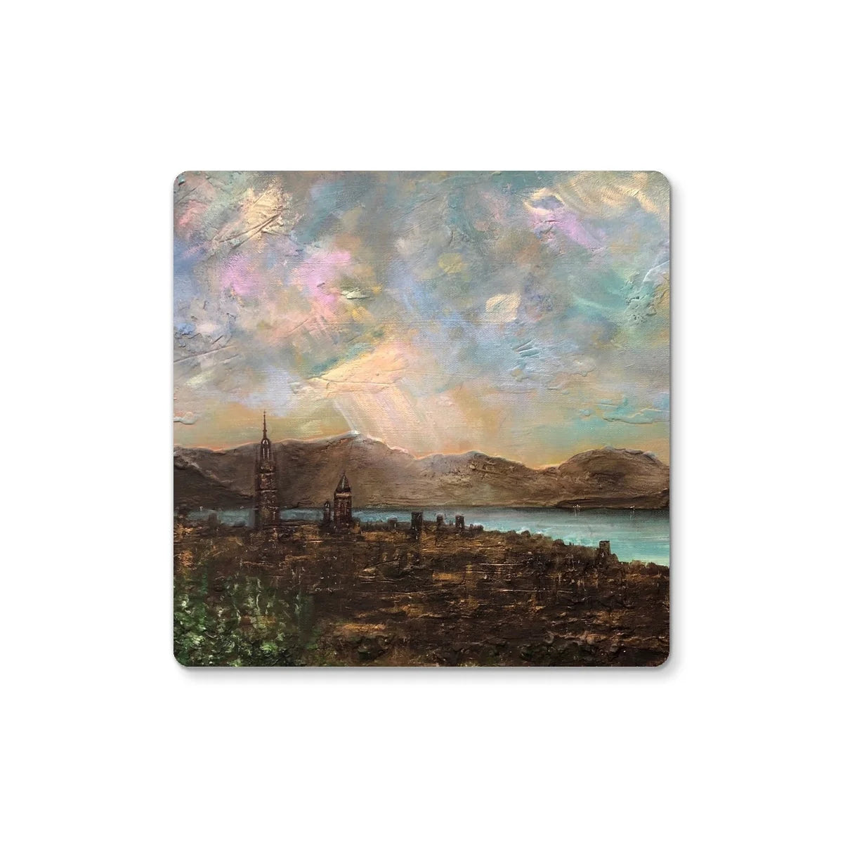Angels Fingers Over Greenock Coaster - River Clyde Art Gallery Scotland Worldwide Shipping Scottish Prints