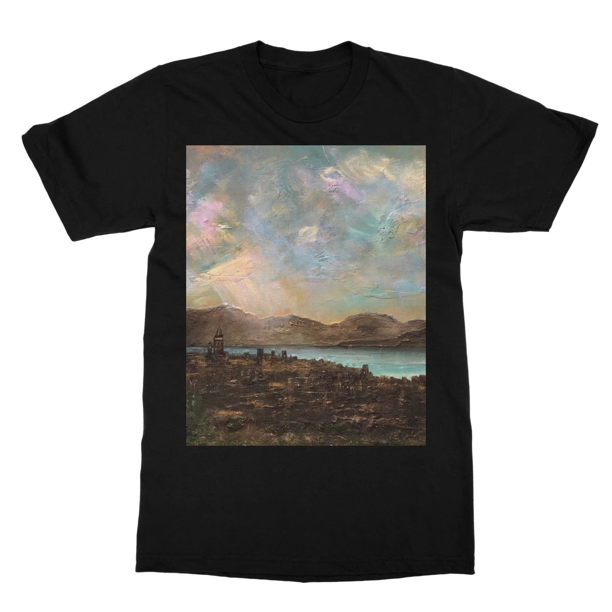 Angels Fingers Over Greenock Softstyle T-shirt - River Clyde Art Gallery Scotland Worldwide Shipping Scottish Artist Fine Prints