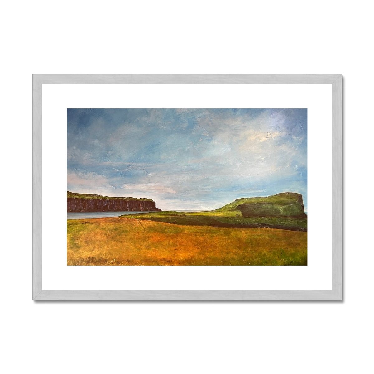 Approaching Oronsay Antique Framed & Mounted Print