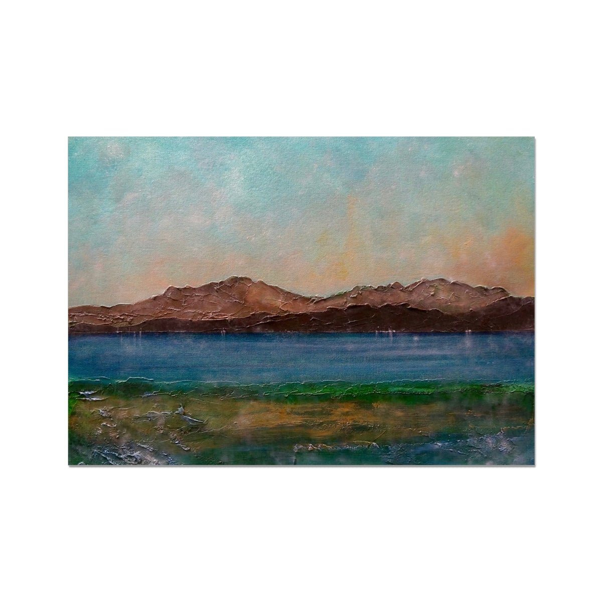 Arran From Scalpsie Bay Painting | Fine Art Prints From Scotland-Unframed Prints-Arran Art Gallery-A2 Landscape-Paintings, Prints, Homeware, Art Gifts From Scotland By Scottish Artist Kevin Hunter