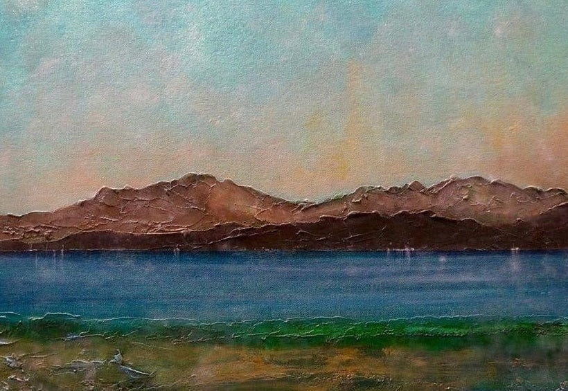 Arran From Scalpsie Bay Scottish Landscape Painting