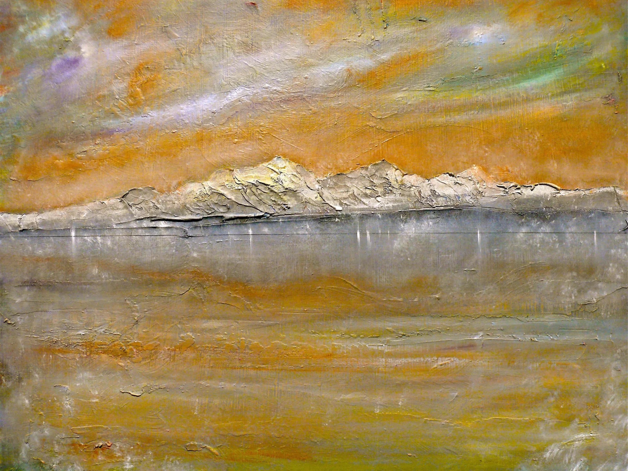 Arran Snow - Art Gallery Scotland Worldwide Shipping Textured Landscape Painting Kevin Hunter Portfolio Giclee Prints