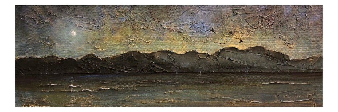 Arran Storm Brewing Scotland Panoramic Fine Art Prints | An Artwork from Scotland by Scottish Artist Hunter