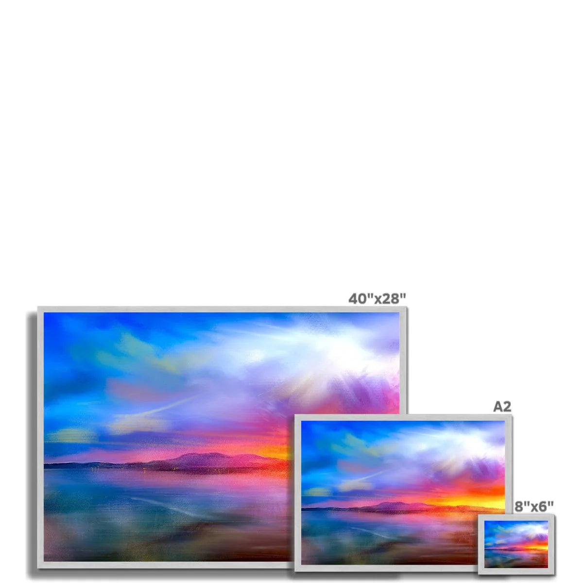 Arran Sunset Antique Framed Print - Art Gallery Scotland Worldwide Shipping Paintings | Prints | Gifts from by Scottish Artist Hunter