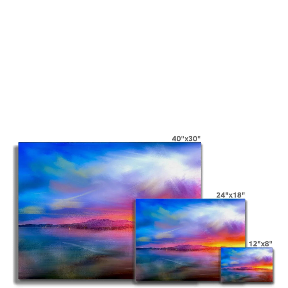 Arran Sunset Canvas - Art Gallery Scotland Worldwide Shipping Paintings | Prints | Gifts from by Scottish Artist Hunter