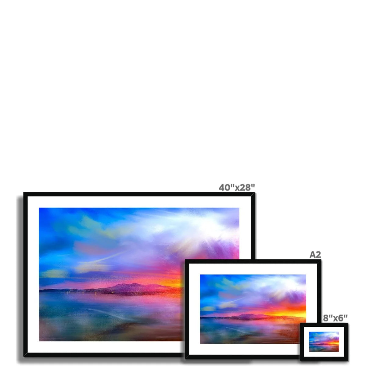Arran Sunset Framed & Mounted Print - Art Gallery Scotland Worldwide Shipping Paintings | Prints | Gifts from by Scottish Artist Hunter