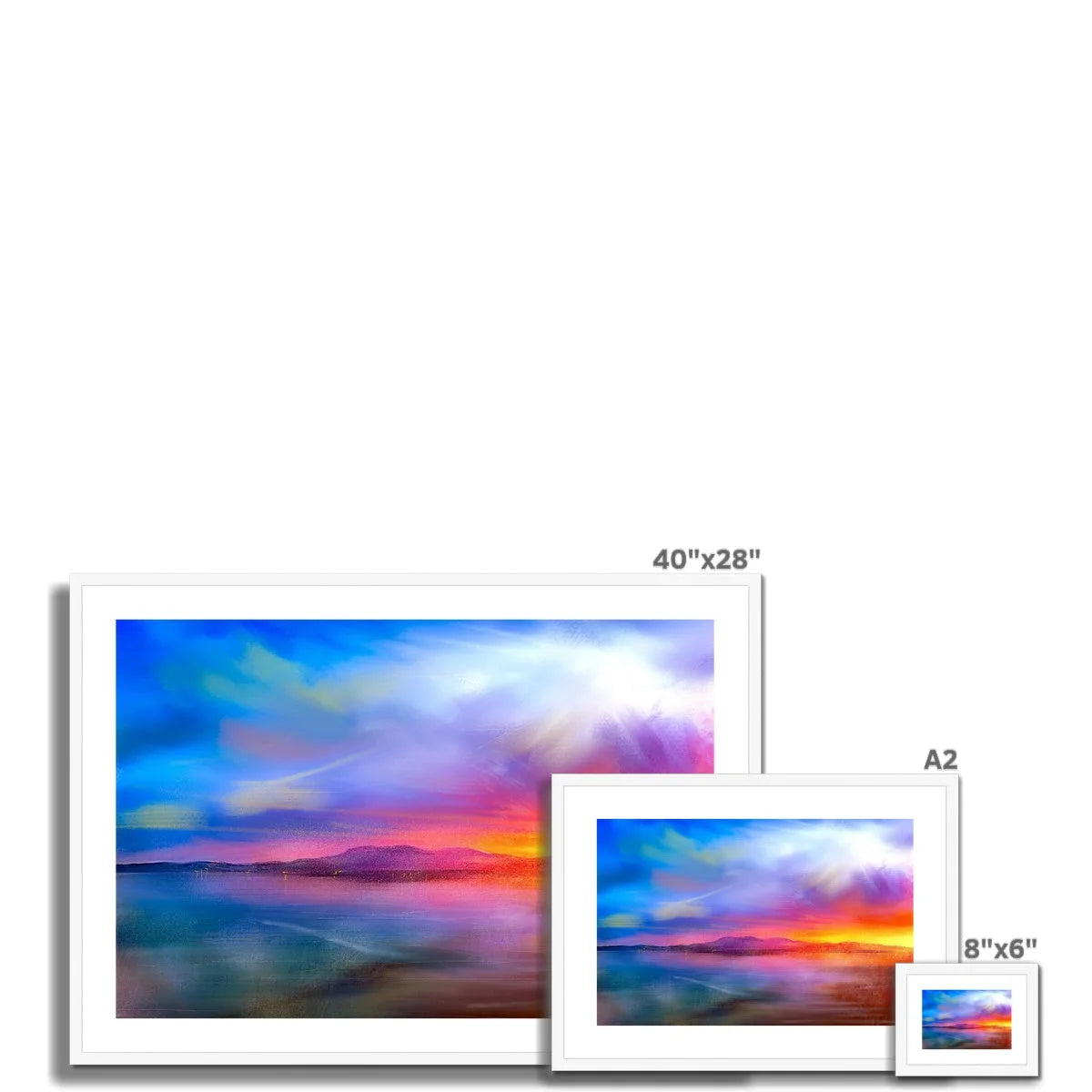Arran Sunset Framed & Mounted Print - Art Gallery Scotland Worldwide Shipping Paintings | Prints | Gifts from by Scottish Artist Hunter