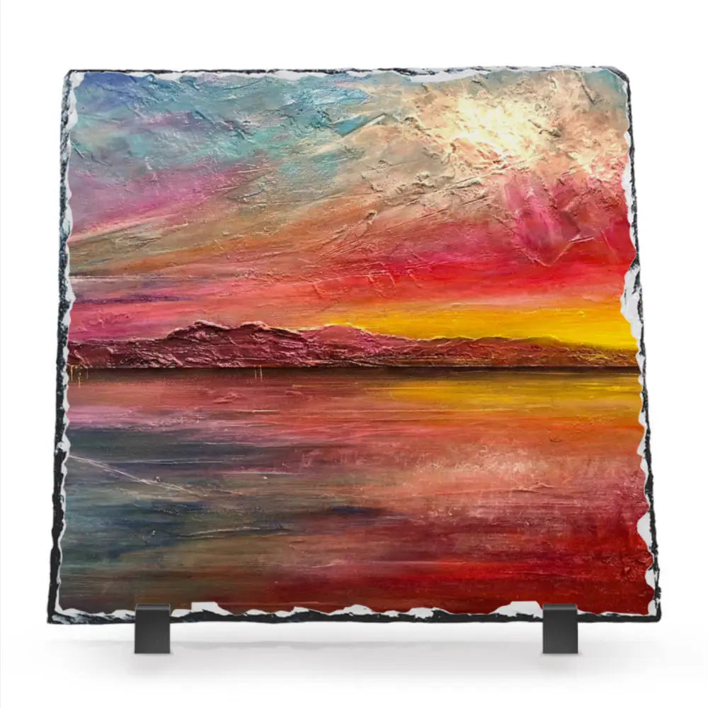 Kevin Hunter Scottish Slate Art Arran Sunset