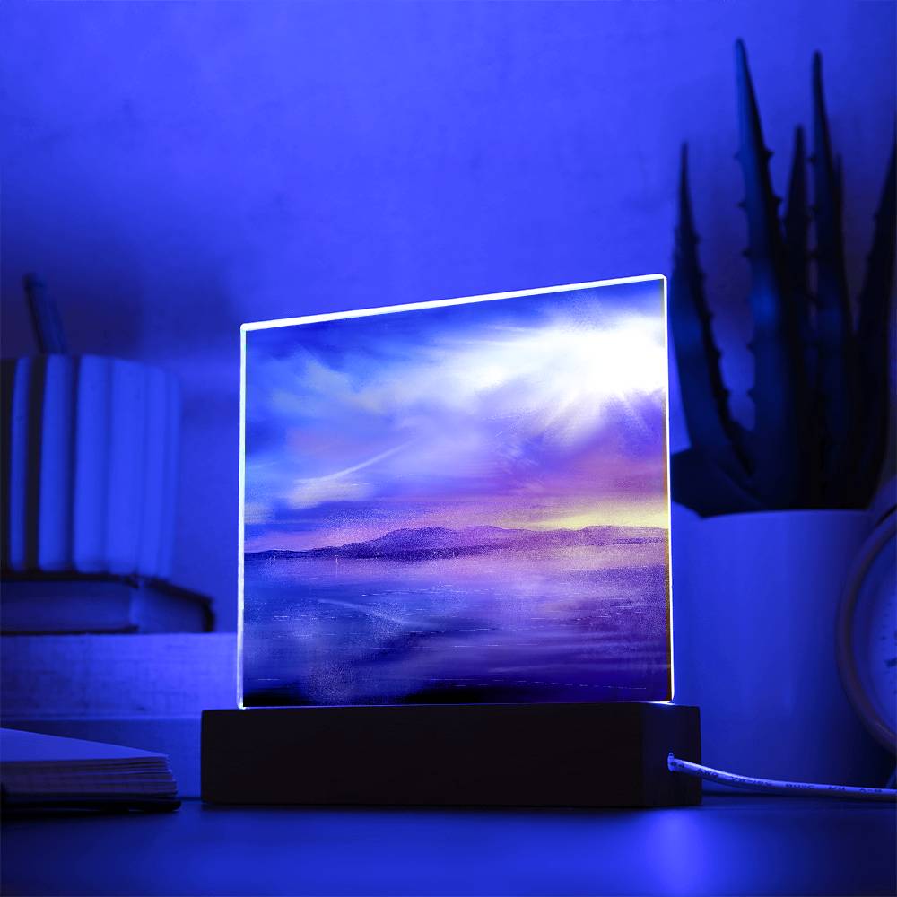 Arran Sunset illuminated Neon Acrylic Art Plaque