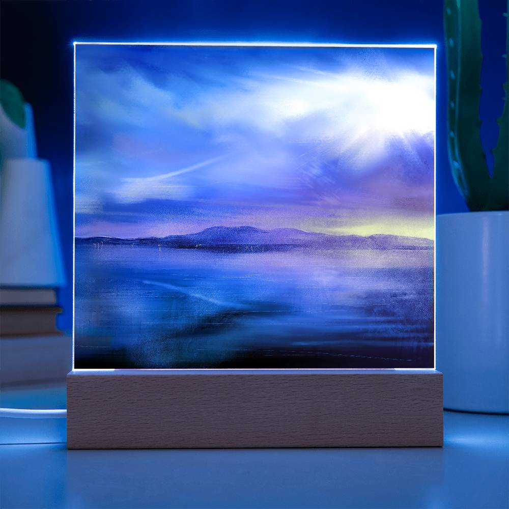 Arran Sunset illuminated Neon Acrylic Art Plaque