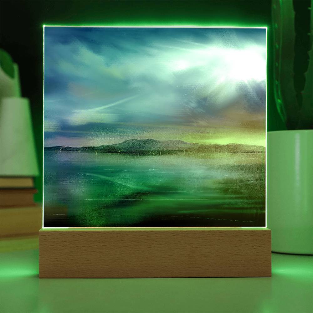 Arran Sunset illuminated Neon Acrylic Art Plaque