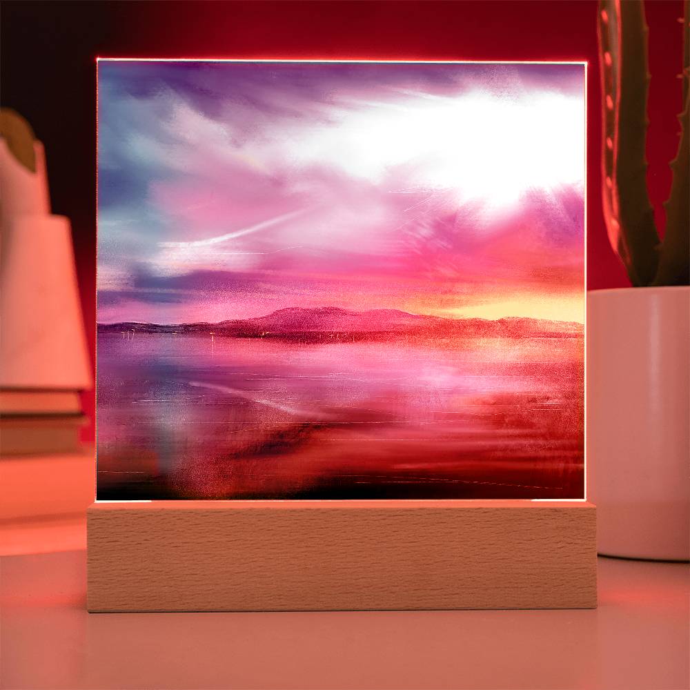 Arran Sunset illuminated Neon Acrylic Art Plaque