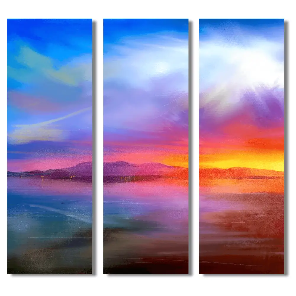 Arran Sunset Triptych Canvas Print