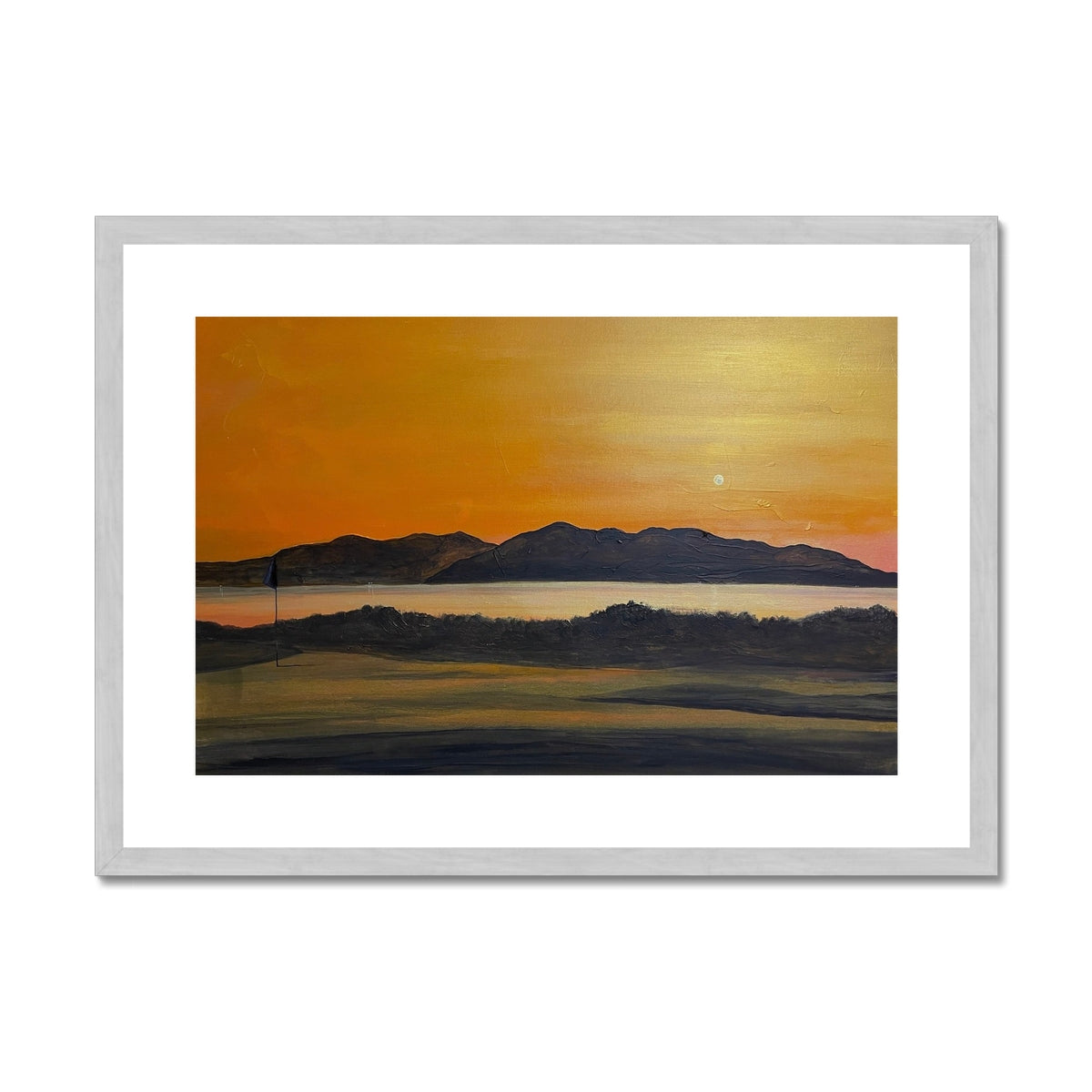Arran & The 5th Green Royal Troon Golf Course Antique Framed & Mounted Print