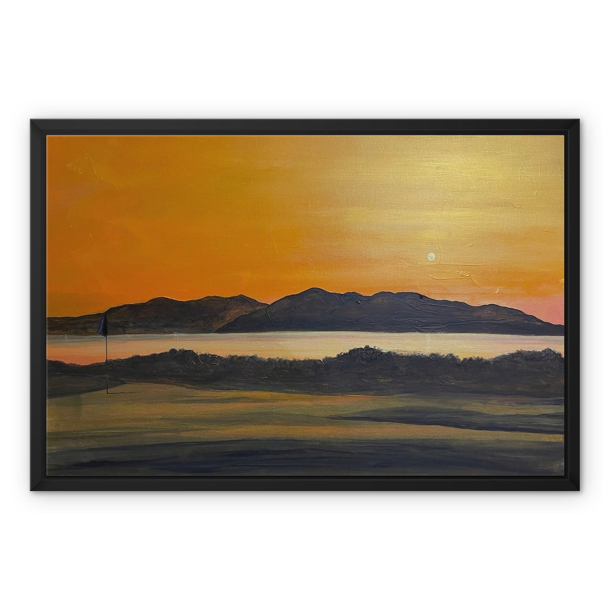 Arran & The 5th Green Royal Troon Golf Course Framed Canvas