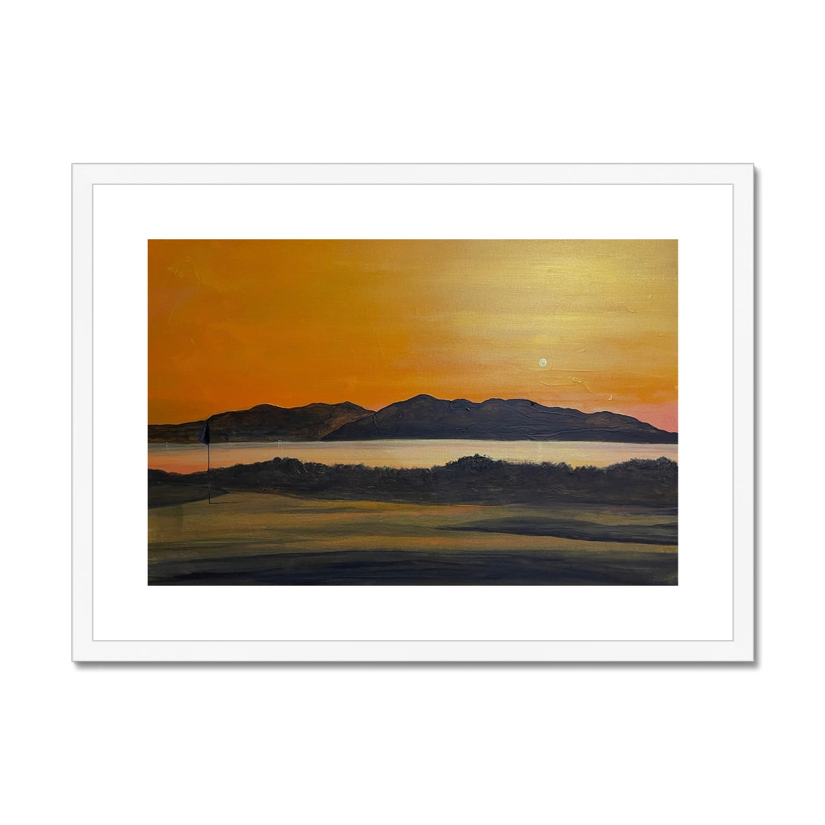 Arran & The 5th Green Royal Troon Golf Course Framed & Mounted Print