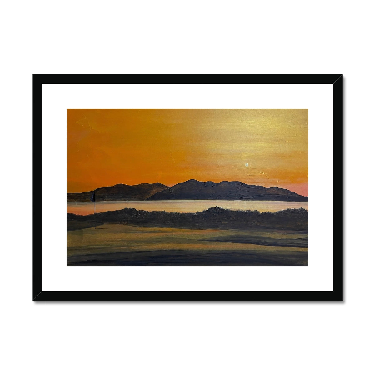 Arran & The 5th Green Royal Troon Golf Course Framed & Mounted Print