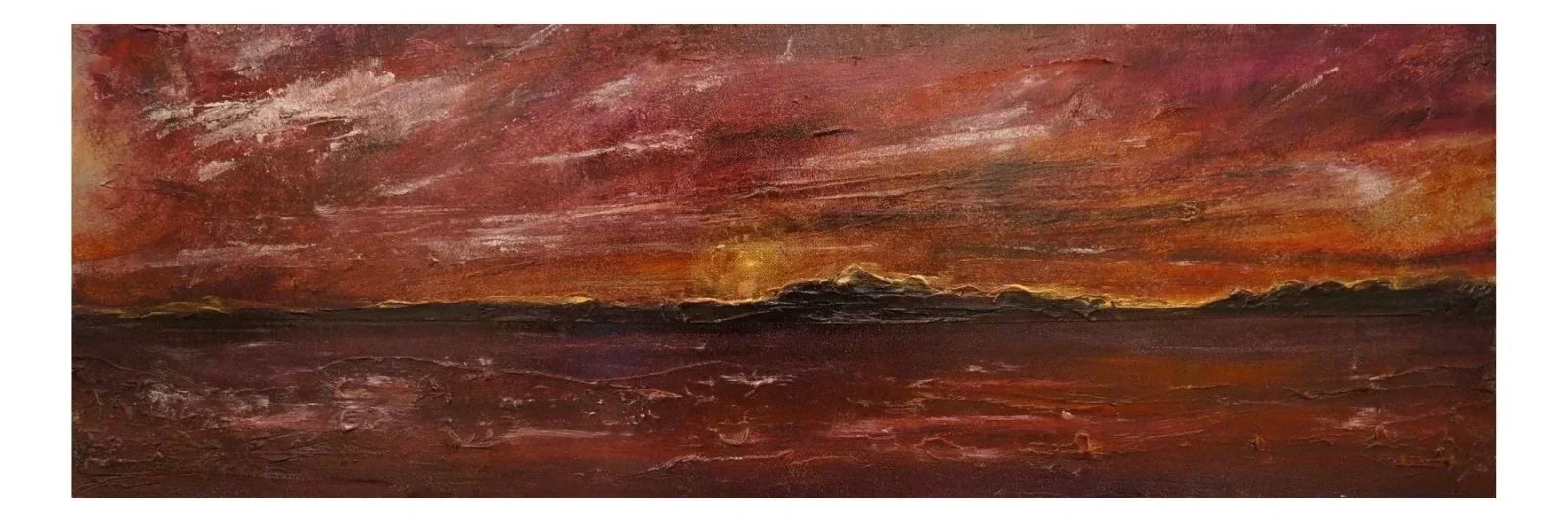 Arran Winter Dusk Original Panoramic Painting - Scottish Artist Art Gallery Scotland
