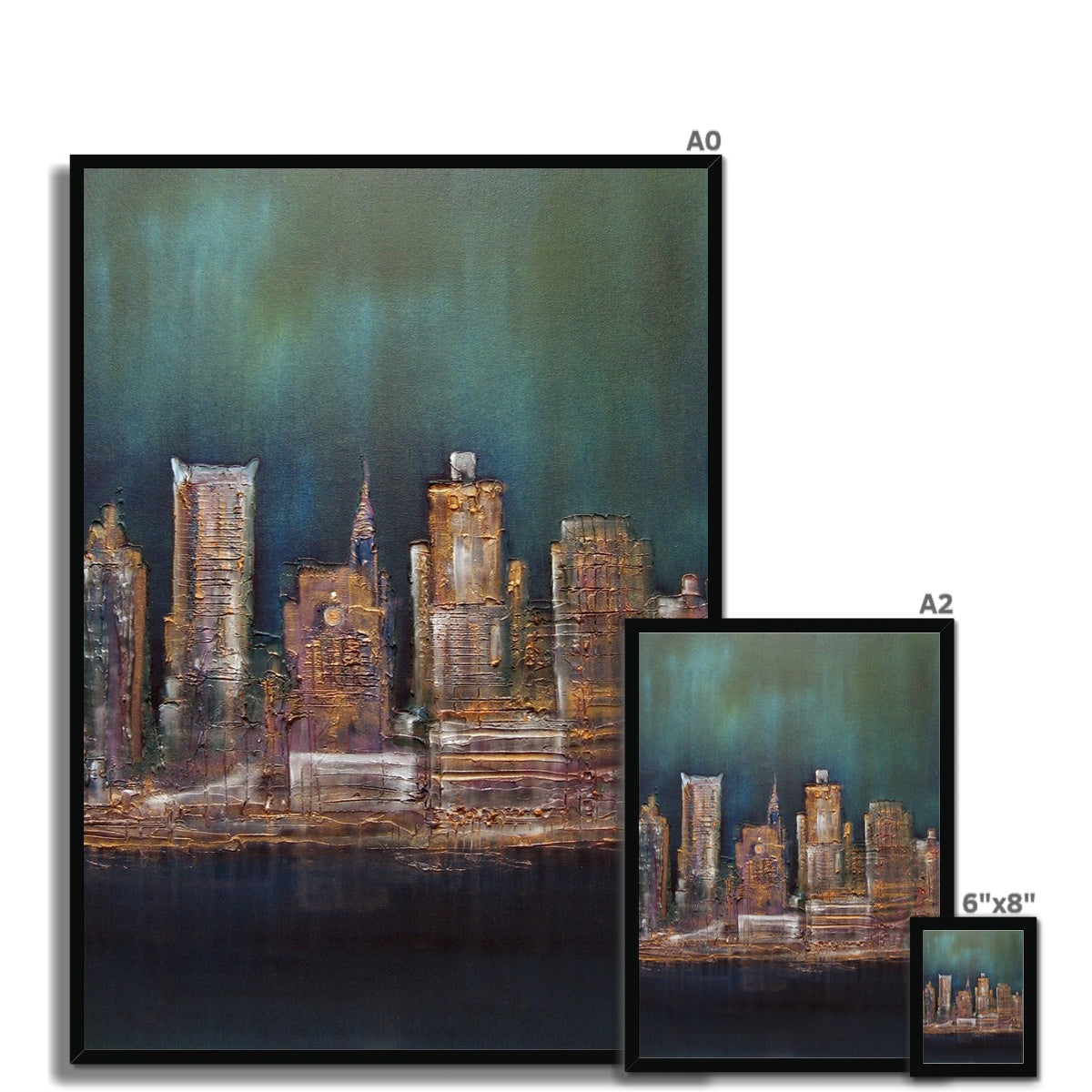 New York West Side Painting | Framed Prints From Scotland-Framed Prints-World Art Gallery-Paintings, Prints, Homeware, Art Gifts From Scotland By Scottish Artist Kevin Hunter