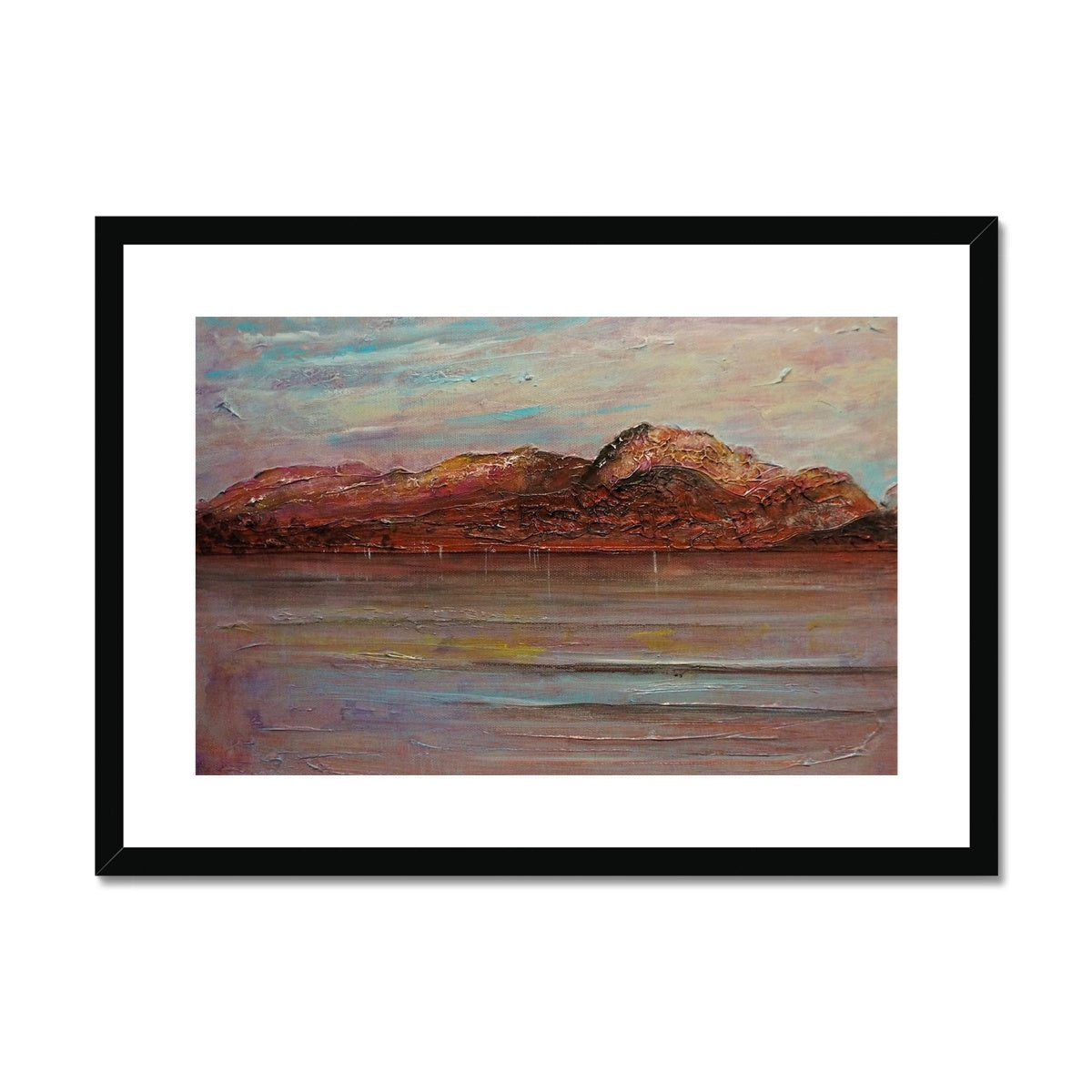 Ben Nevis Painting | Framed & Mounted Prints From Scotland-Framed & Mounted Prints-Scottish Lochs & Mountains Art Gallery-A2 Landscape-Black Frame-Paintings, Prints, Homeware, Art Gifts From Scotland By Scottish Artist Kevin Hunter
