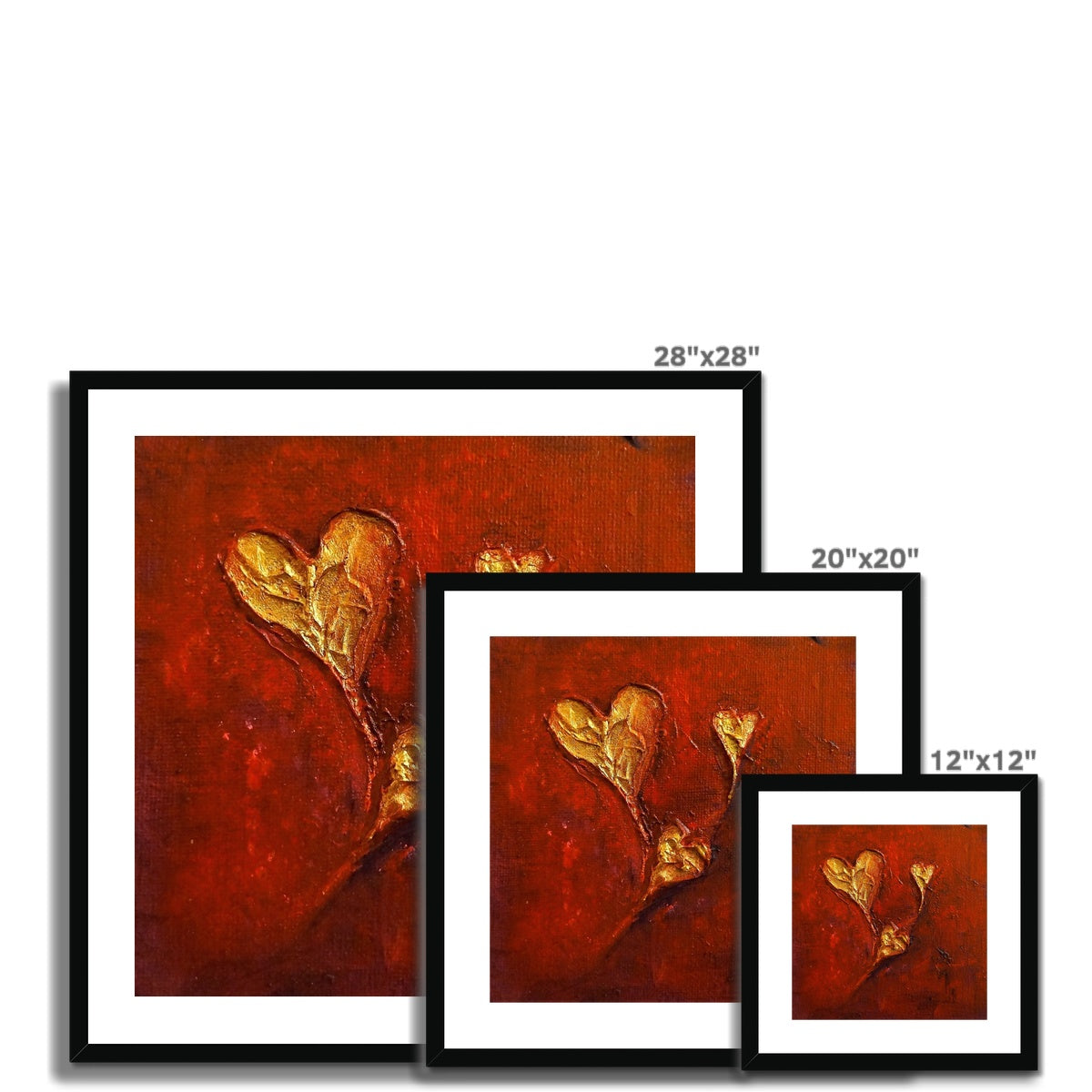 Hearts Abstract Painting | Framed & Mounted Prints From Scotland-Framed & Mounted Prints-Abstract & Impressionistic Art Gallery-Paintings, Prints, Homeware, Art Gifts From Scotland By Scottish Artist Kevin Hunter