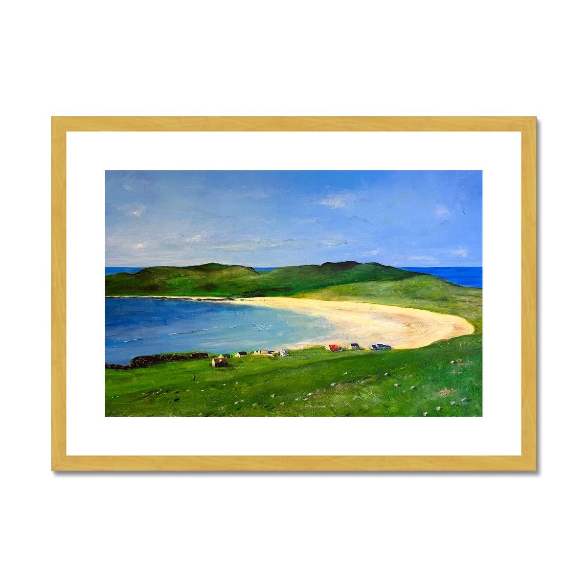 Balephuil Beach Tiree Antique Framed & Mounted Print