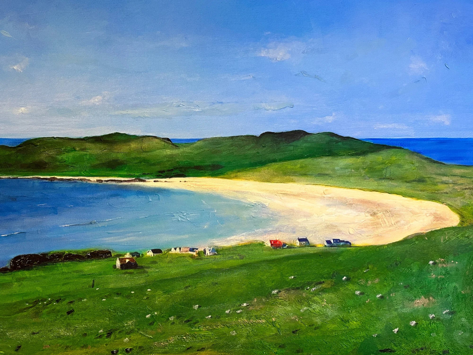 Balephuil Beach Tiree - Hebridean Islands Art Gallery Scotland Worldwide Shipping Coastal Landscape Painting Kevin Hunter Portfolio Giclee