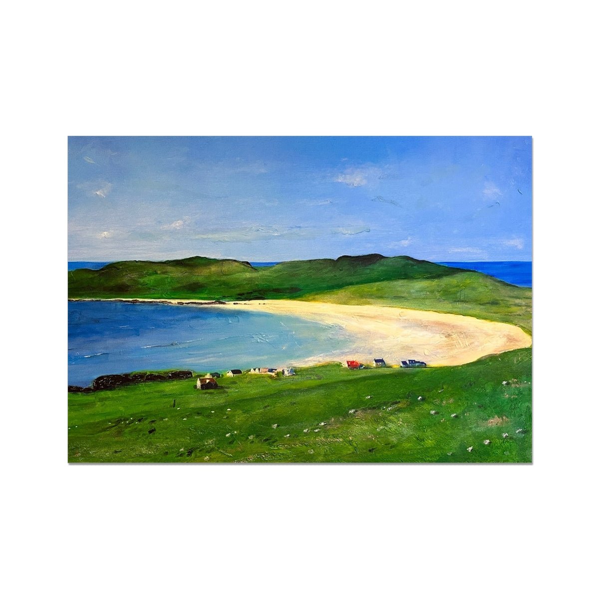 Balephuil Beach Tiree Painting | Fine Art Prints From Scotland-Unframed Prints-Hebridean Islands Art Gallery-A2 Landscape-Paintings, Prints, Homeware, Art Gifts From Scotland By Scottish Artist Kevin Hunter