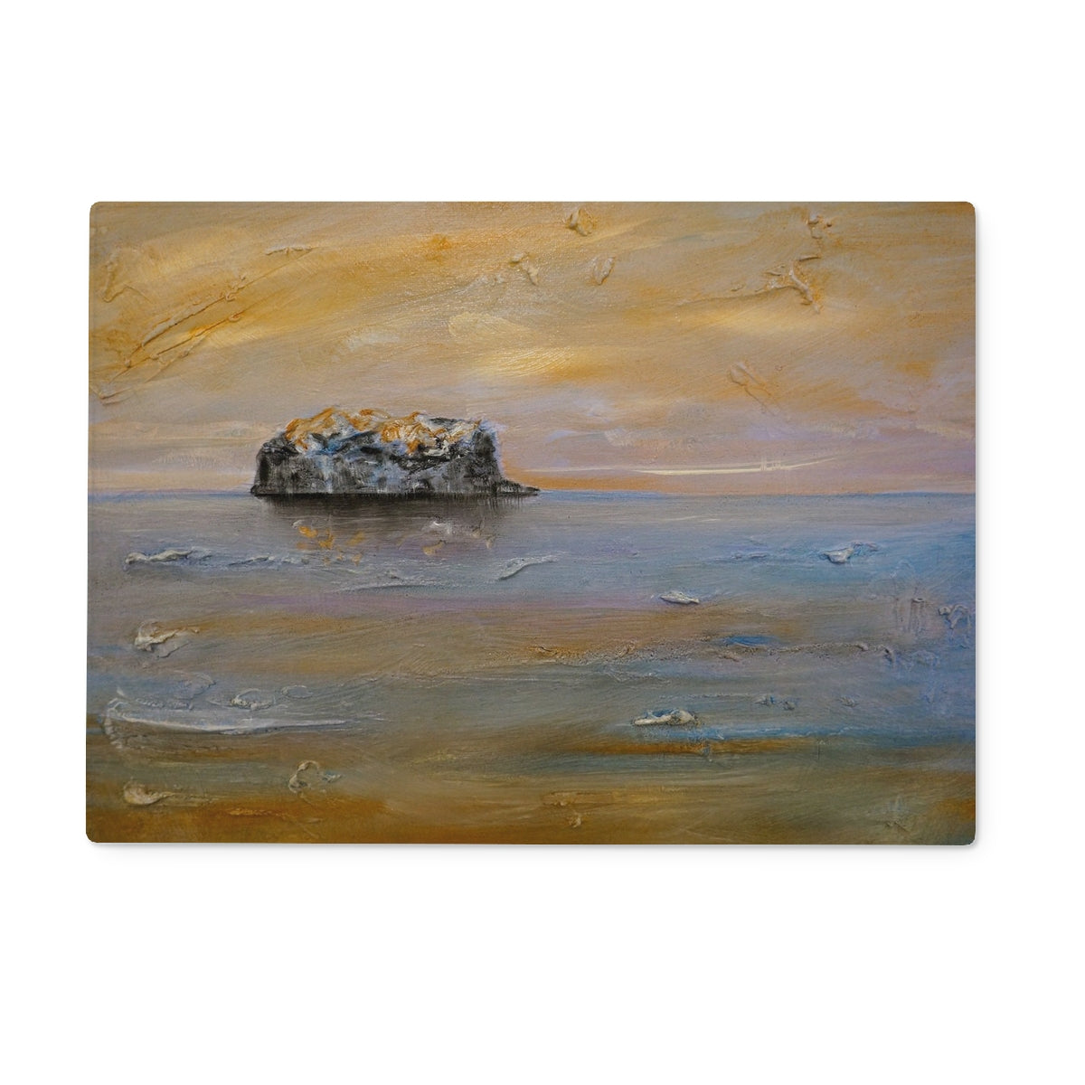 Bass Rock Dawn Art Gifts Glass Chopping Board