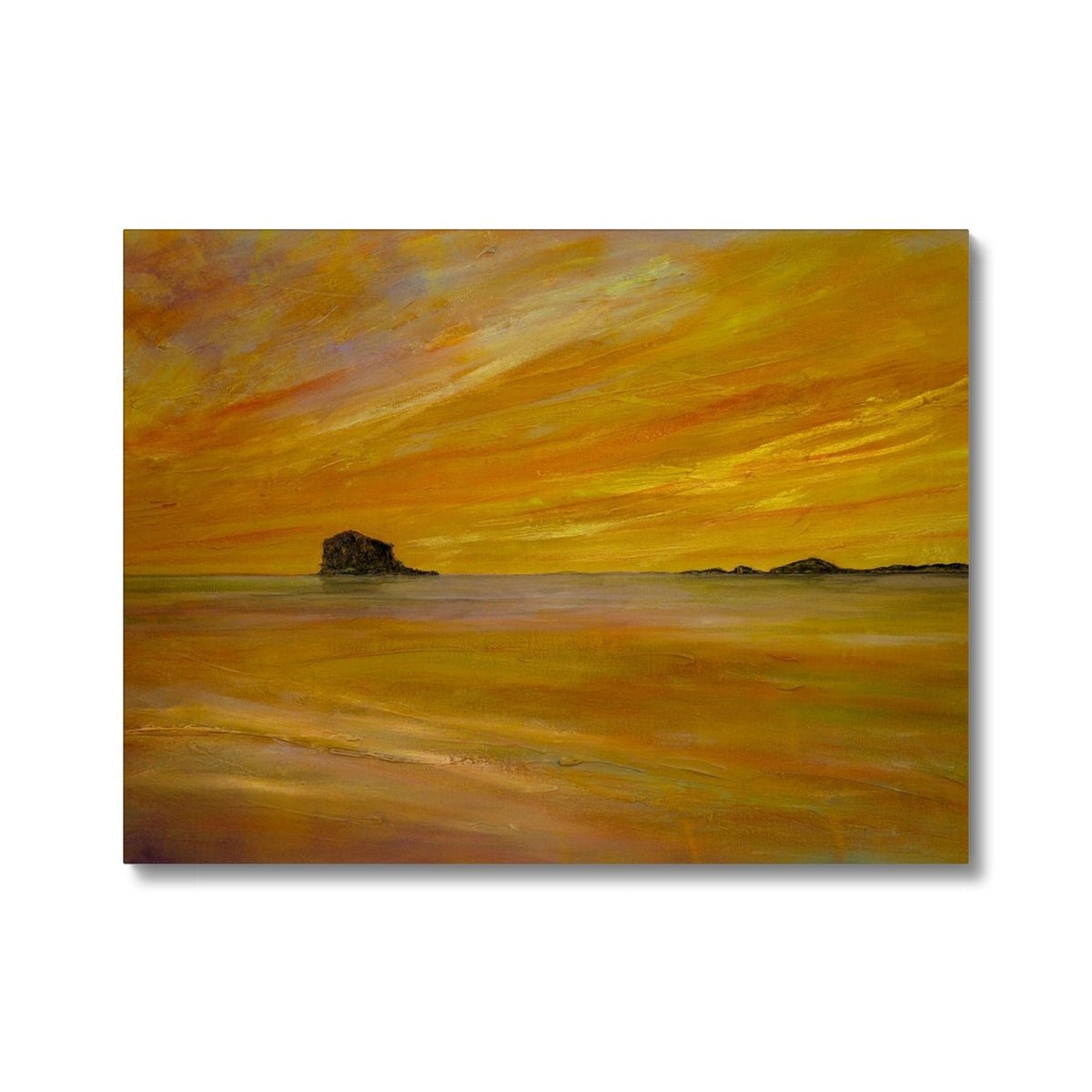 Bass Rock Dusk Painting | Canvas Prints From Scotland