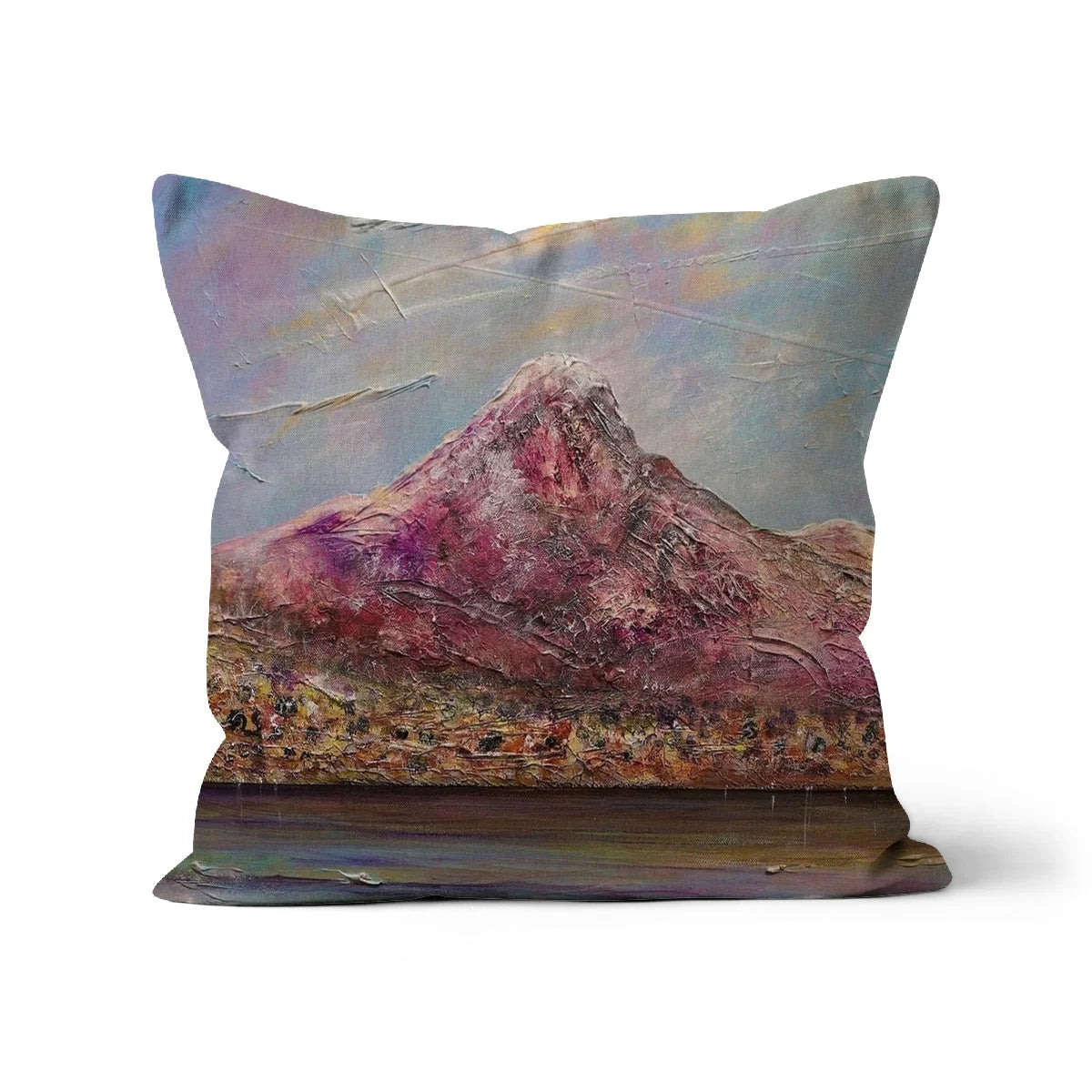 Ben Lomond Cushion - Lochs & Mountains Art Gallery Scotland Worldwide Shipping Scottish and Paintings Prints by Artist Hunter