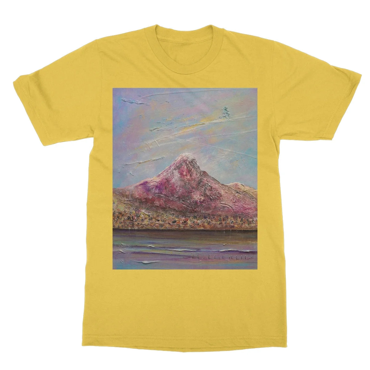 Ben Lomond Softstyle T-shirt - Lochs & Mountains Art Gallery Scotland Worldwide Shipping Scottish and Paintings Prints by Artist Hunter