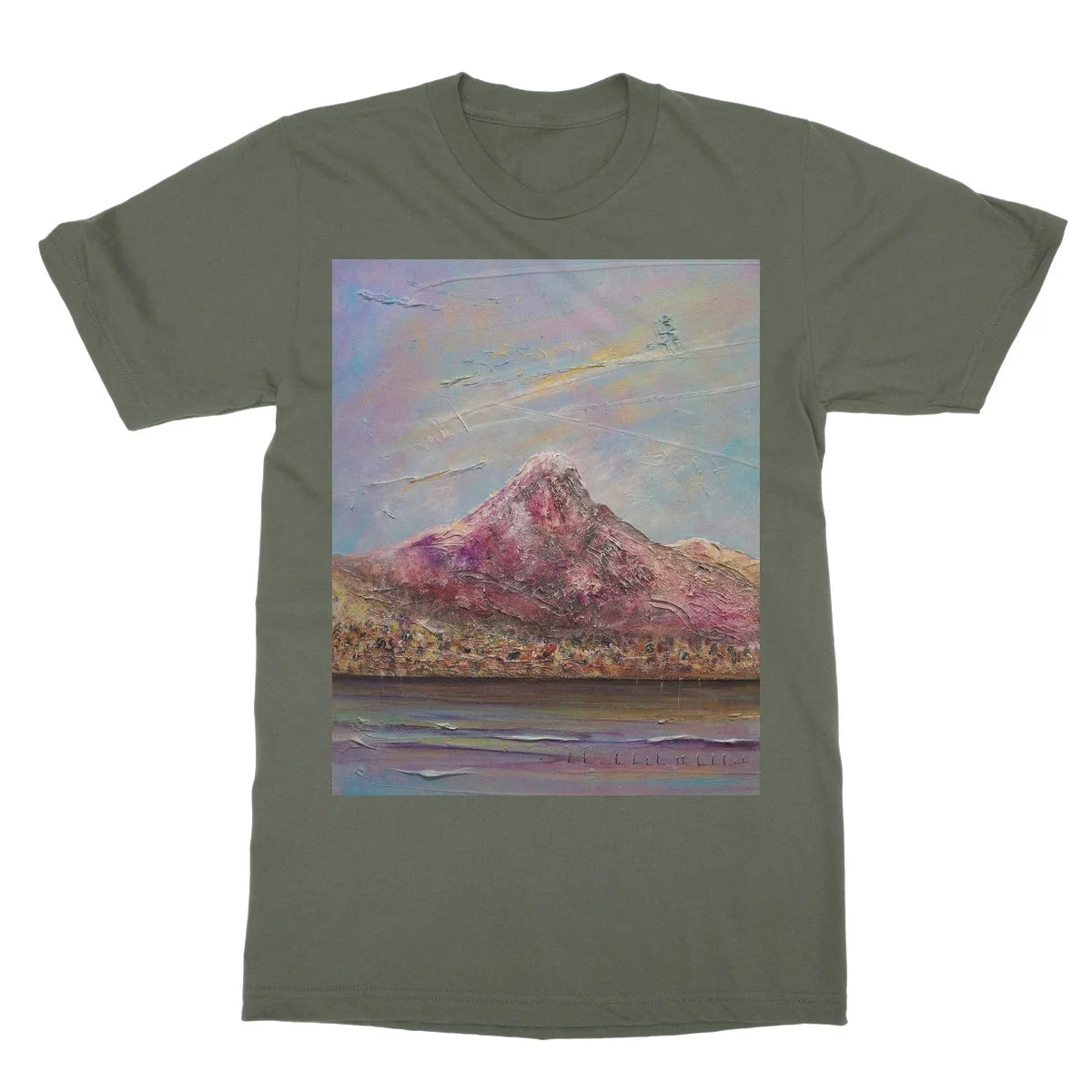 Ben Lomond Softstyle T-shirt - Lochs & Mountains Art Gallery Scotland Worldwide Shipping Scottish and Paintings Prints by Artist Hunter
