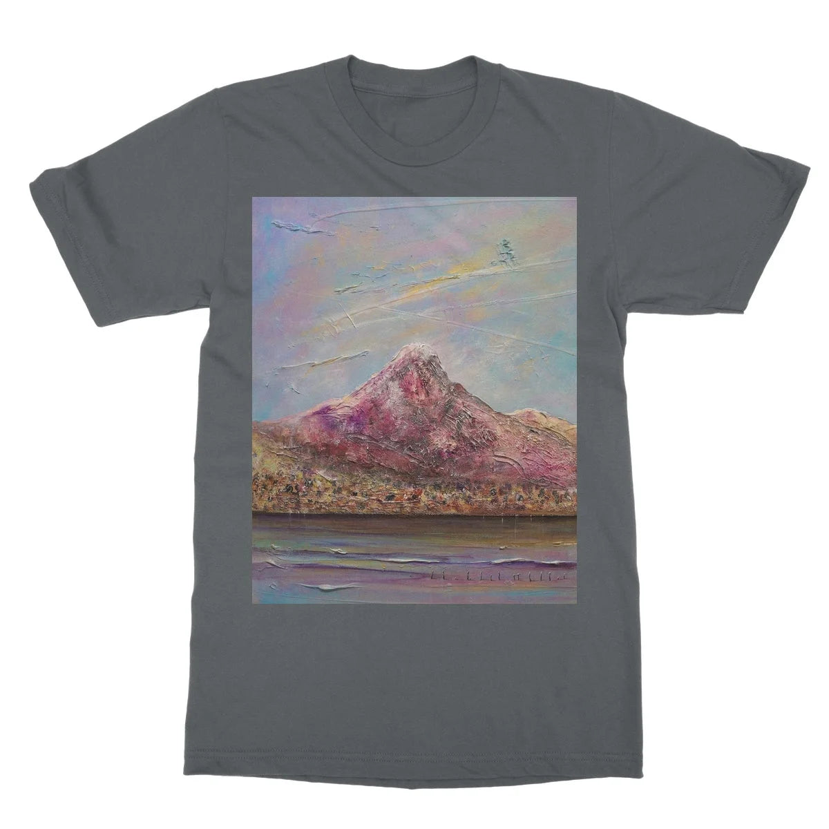 Ben Lomond Softstyle T-shirt - Lochs & Mountains Art Gallery Scotland Worldwide Shipping Scottish and Paintings Prints by Artist Hunter