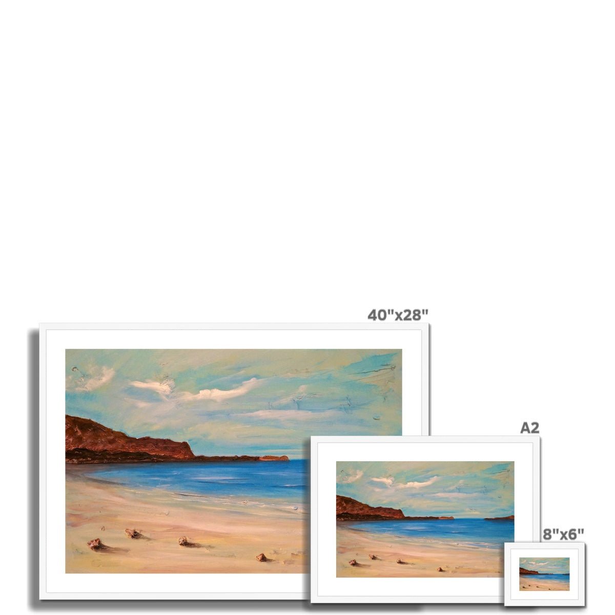 Bosta Beach Lewis Painting | Framed & Mounted Prints From Scotland-Framed & Mounted Prints-Hebridean Islands Art Gallery-Paintings, Prints, Homeware, Art Gifts From Scotland By Scottish Artist Kevin Hunter