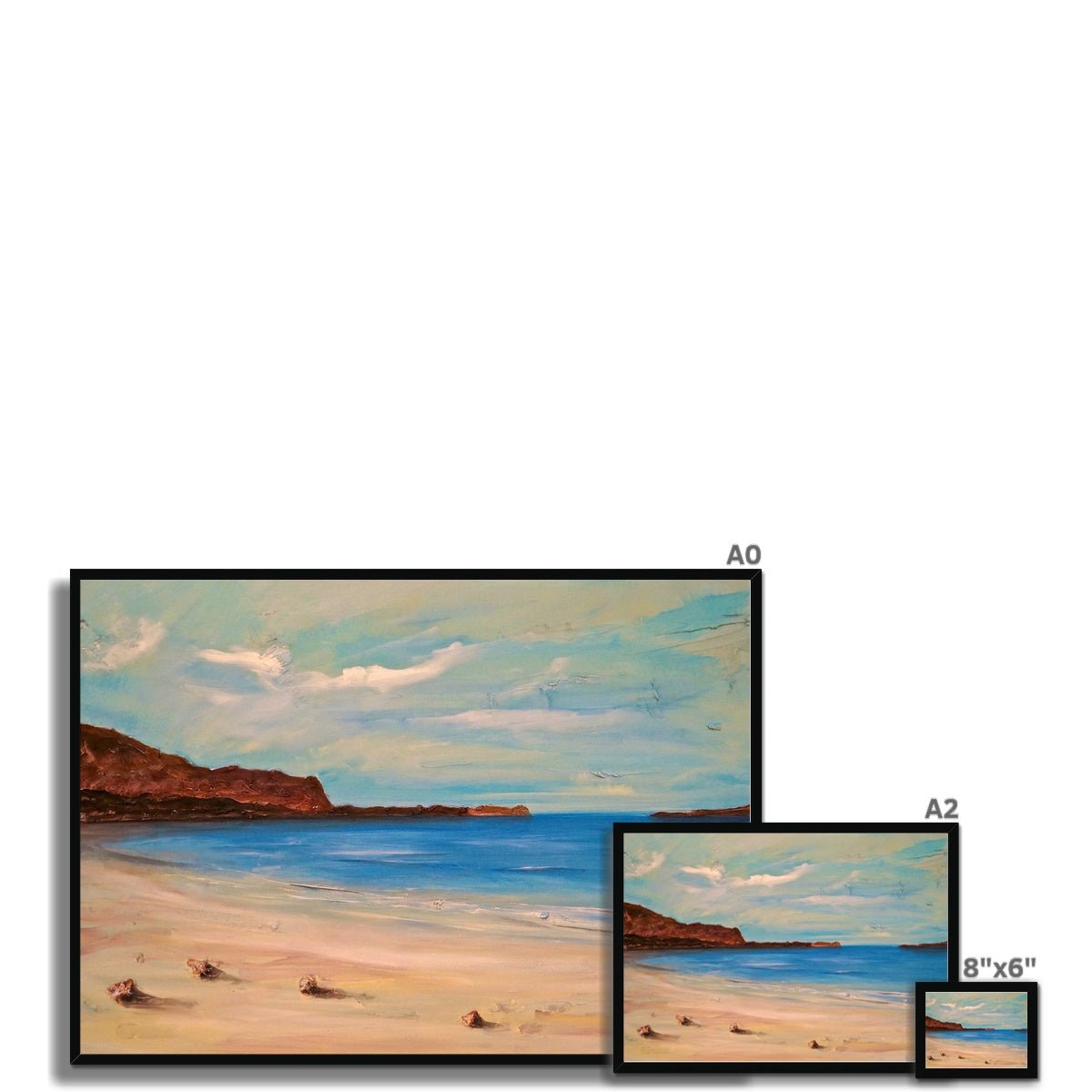 Bosta Beach Lewis Painting | Framed Prints From Scotland-Framed Prints-Hebridean Islands Art Gallery-Paintings, Prints, Homeware, Art Gifts From Scotland By Scottish Artist Kevin Hunter