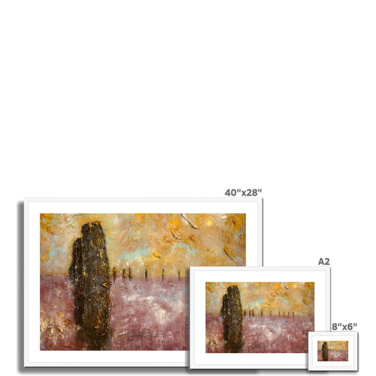 Brodgar Mist Orkney Painting | Framed & Mounted Prints From Scotland-Framed & Mounted Prints-Orkney Art Gallery-Paintings, Prints, Homeware, Art Gifts From Scotland By Scottish Artist Kevin Hunter