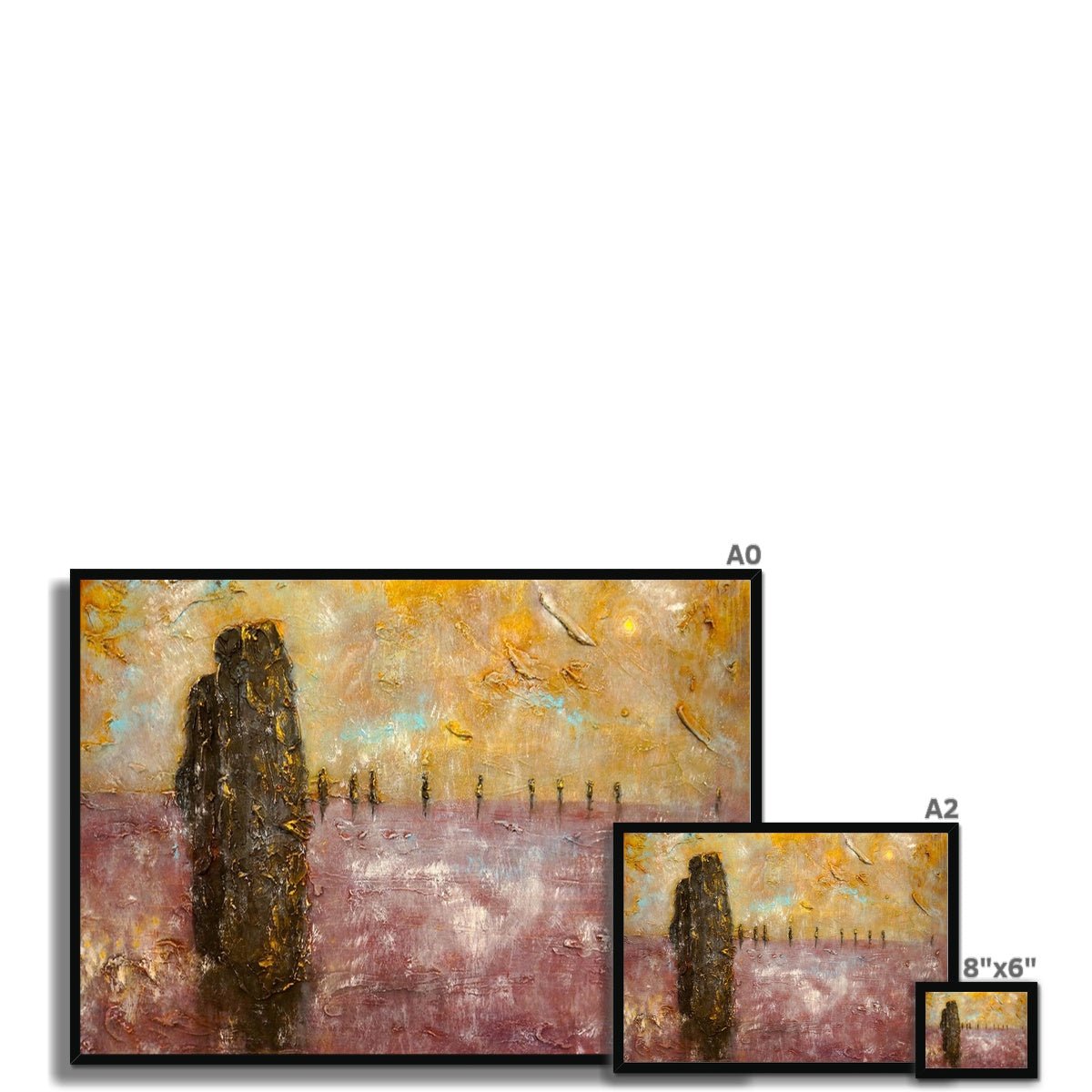 Brodgar Mist Orkney Painting | Framed Prints From Scotland-Framed Prints-Orkney Art Gallery-Paintings, Prints, Homeware, Art Gifts From Scotland By Scottish Artist Kevin Hunter