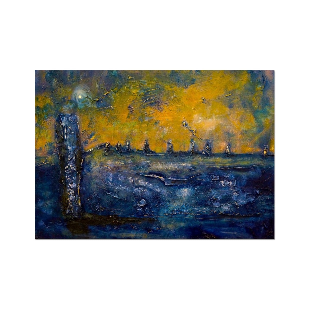 Brodgar Moonlight Orkney Painting | Signed Art Prints From Scotland | By Scottish Artist Hunter