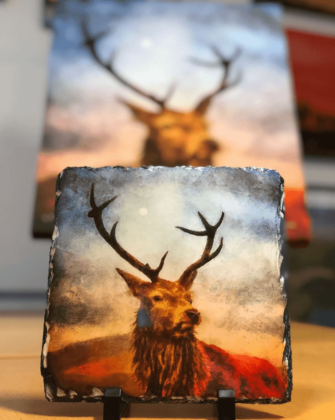 Brodgar Moonlight Orkney Slate Art-Slate Art-Orkney Art Gallery-Paintings, Prints, Homeware, Art Gifts From Scotland By Scottish Artist Kevin Hunter