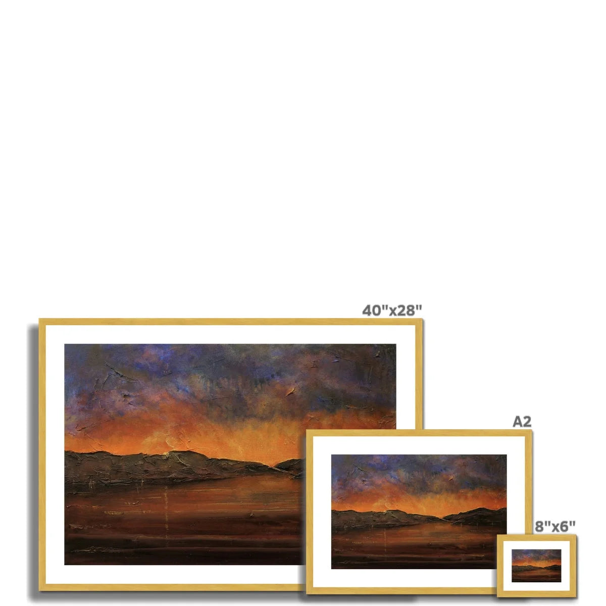 A Brooding Clyde Dusk Antique Framed & Mounted Print - River Art Gallery Scotland Worldwide Shipping Scottish Artist Fine Prints