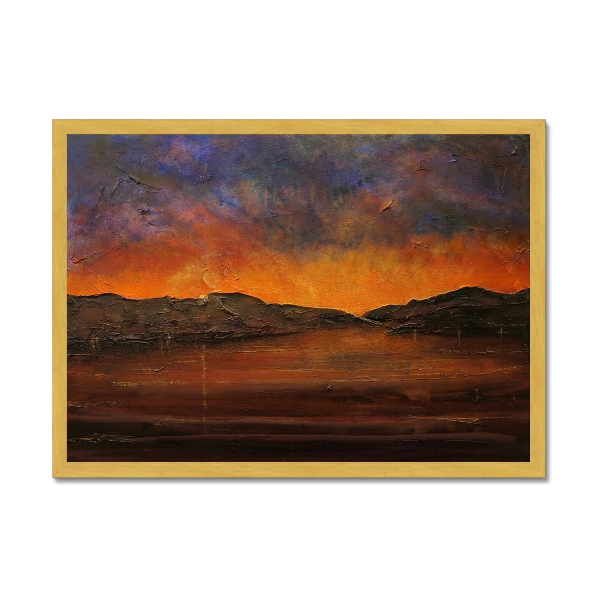 A Brooding Clyde Dusk Antique Framed Print - River Art Gallery Scotland Worldwide Shipping Scottish Artist Fine Prints and Paintings